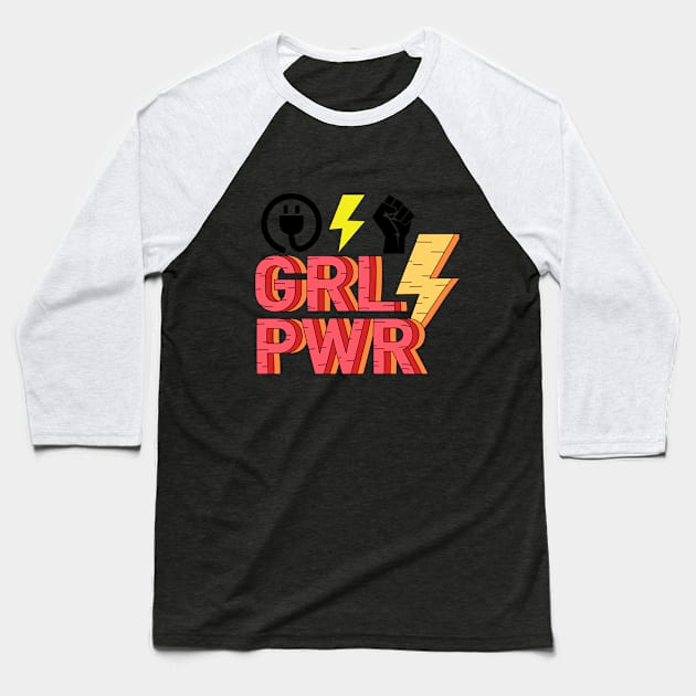 Girl Power Baseball T-Shirt by Delta Zero Seven